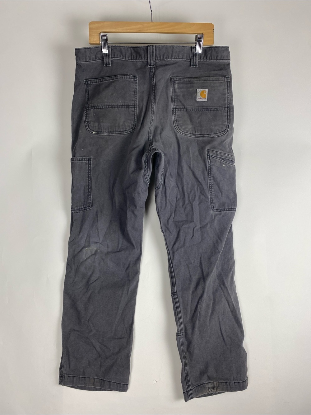 Vintage Carhartt Stained Men’s 36X28.5 Double Knee Pants Workwear gray